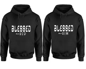 Blessed for Her Blessed for Him Couple Matching Pullover Hoodies