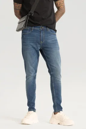 Blue Plain Skinny Fit Jeans