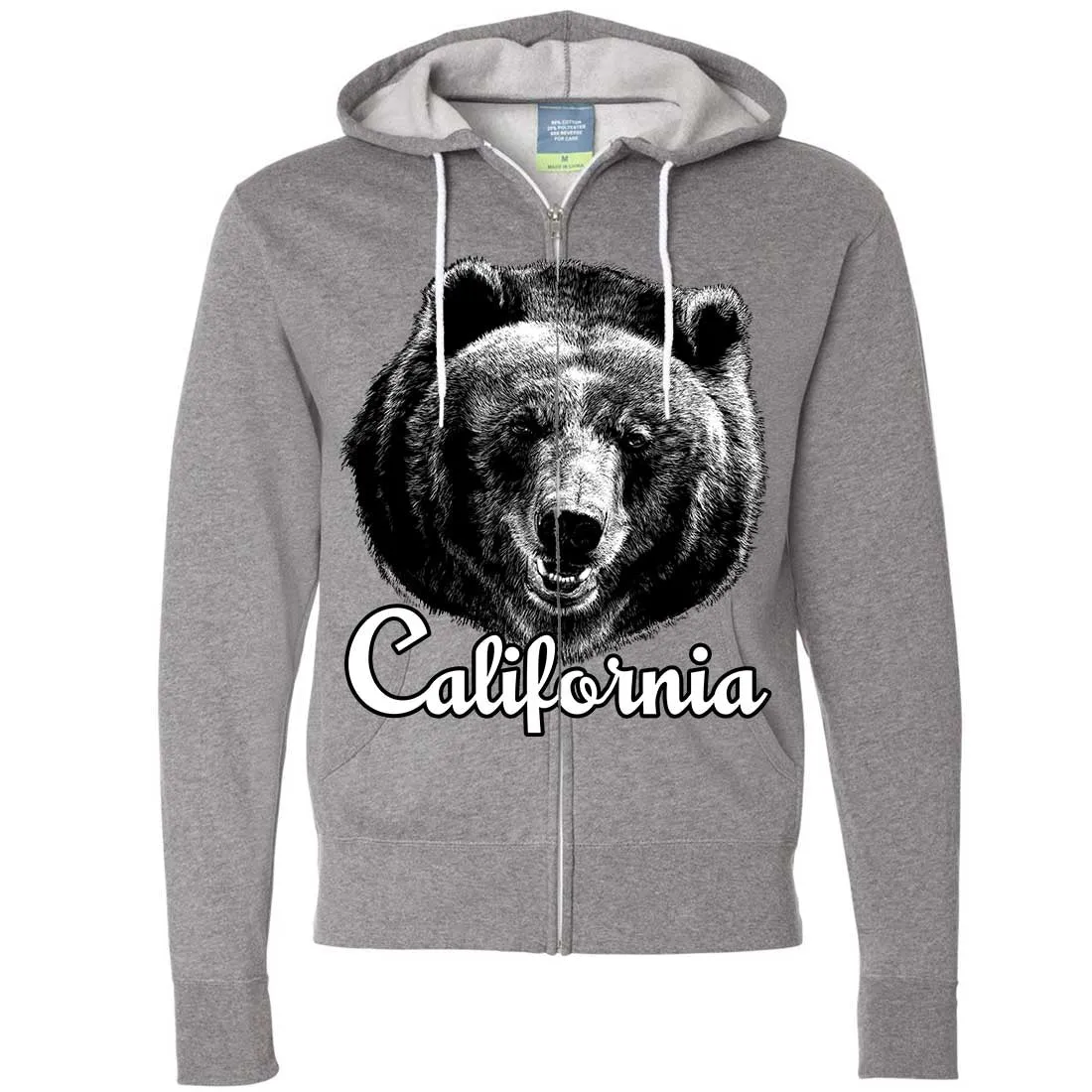 California Grizzly Bear Zip-Up Hoodie