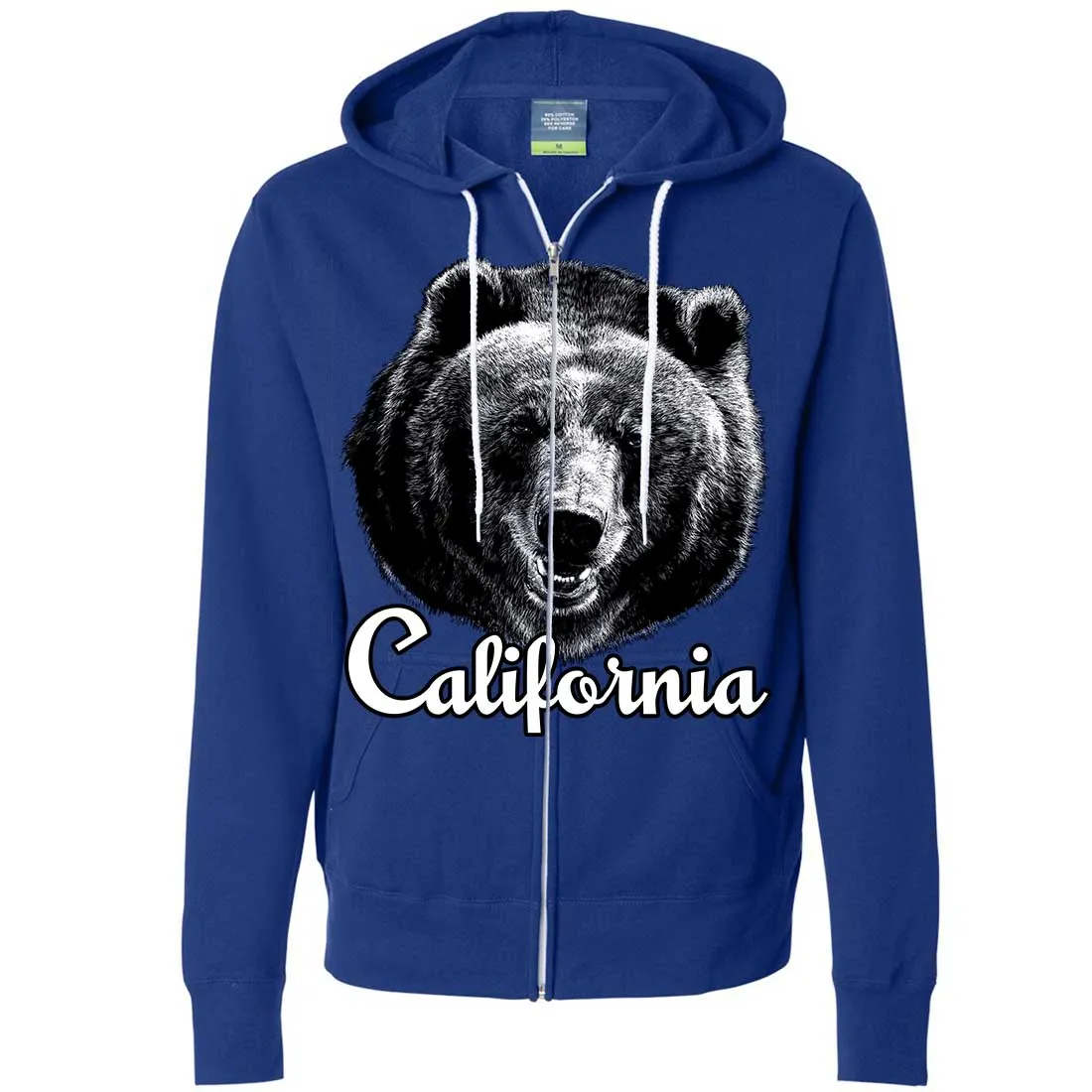 California Grizzly Bear Zip-Up Hoodie