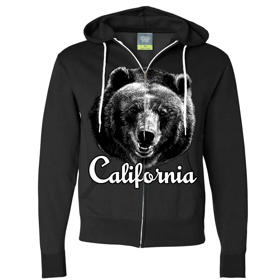 California Grizzly Bear Zip-Up Hoodie