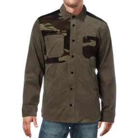 Club Room Men's Camouflage Colorblocked Corduroy Shirt Jacket, Green, S