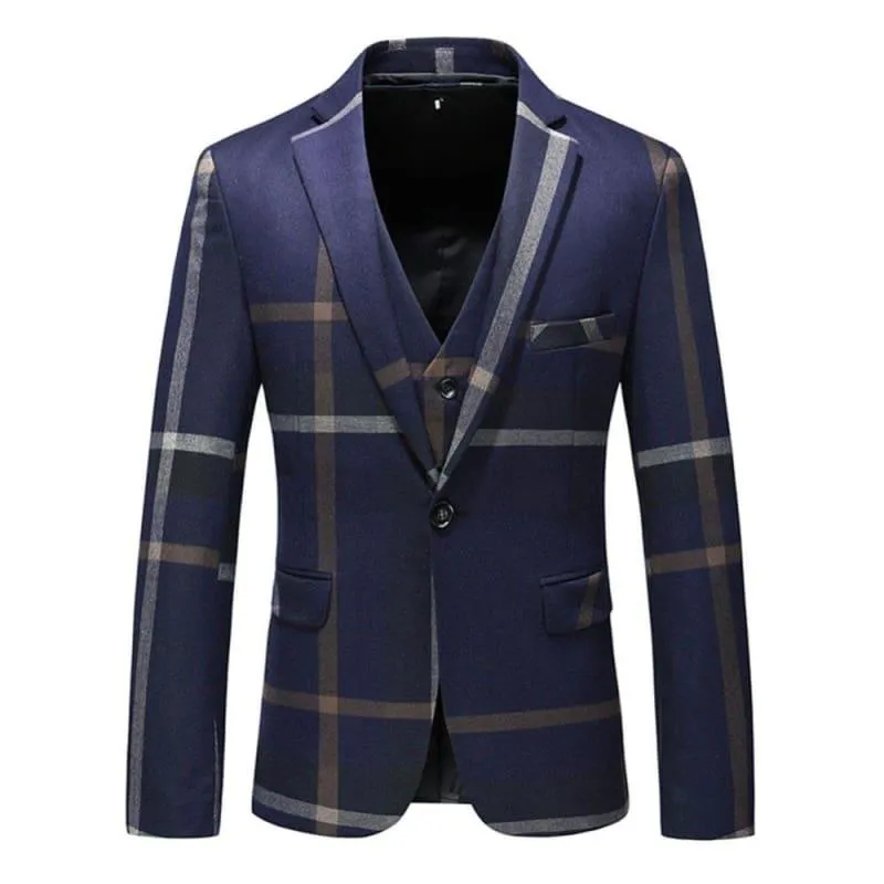 High Quality Dark Blue Grey Blazer Casual Business Jacket