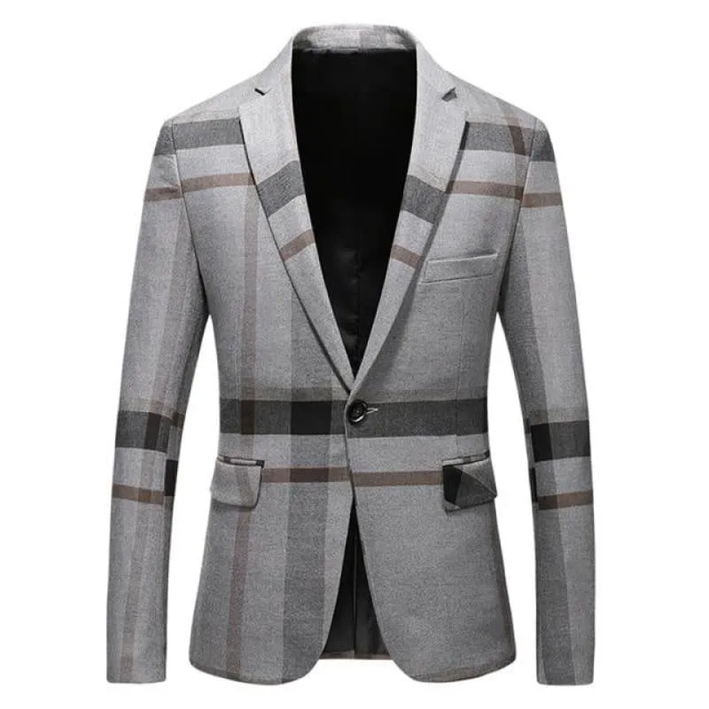 High Quality Dark Blue Grey Blazer Casual Business Jacket