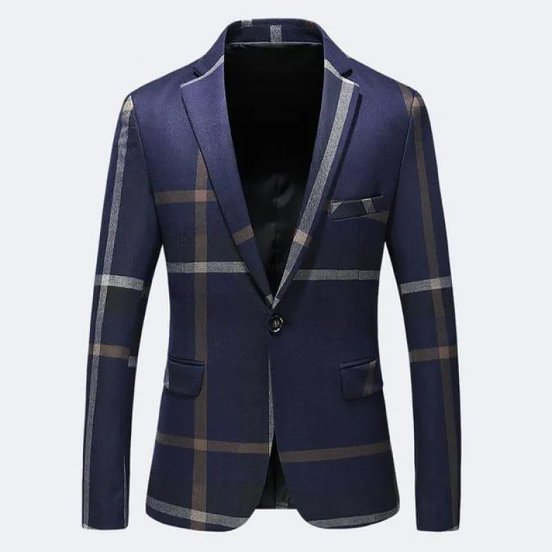 High Quality Dark Blue Grey Blazer Casual Business Jacket