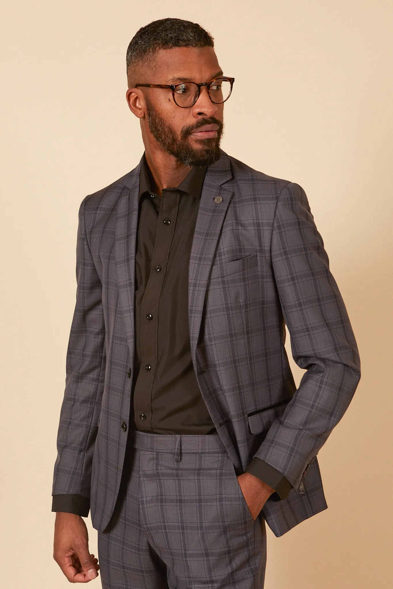 JOSE - Grey Check Blazer