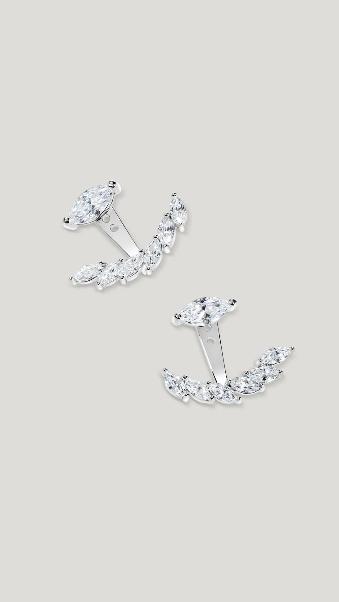 Lana Ear Jackets White Gold Plated