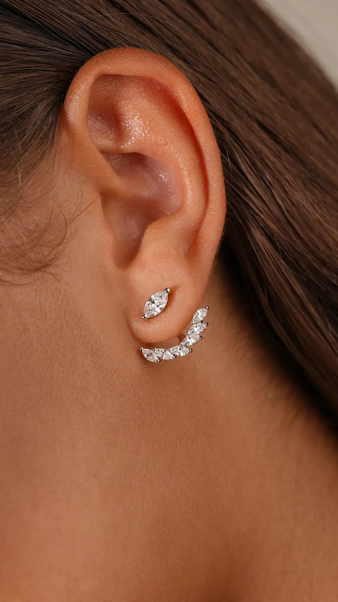 Lana Ear Jackets White Gold Plated