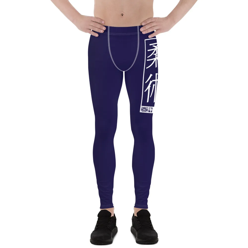 Men's Athletic Workout Leggings For Jiu Jitsu 002 - Midnight Blue