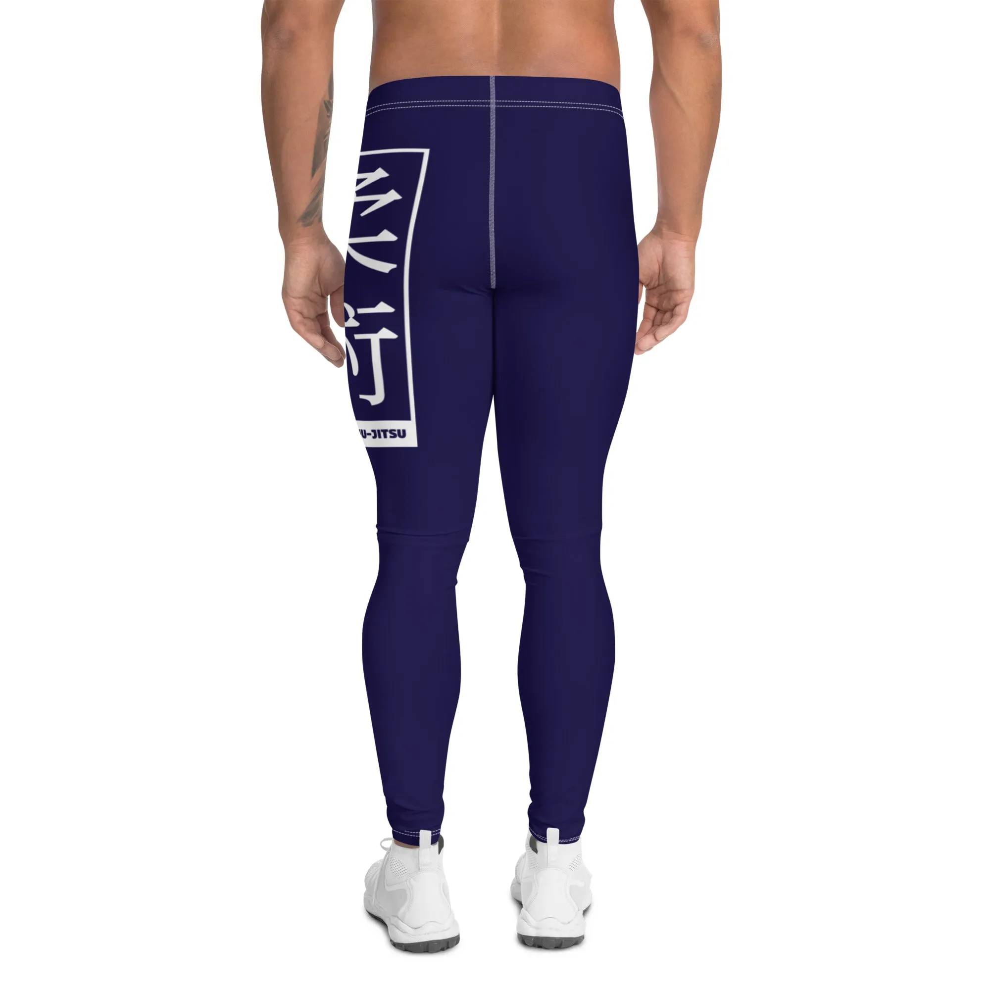 Men's Athletic Workout Leggings For Jiu Jitsu 002 - Midnight Blue