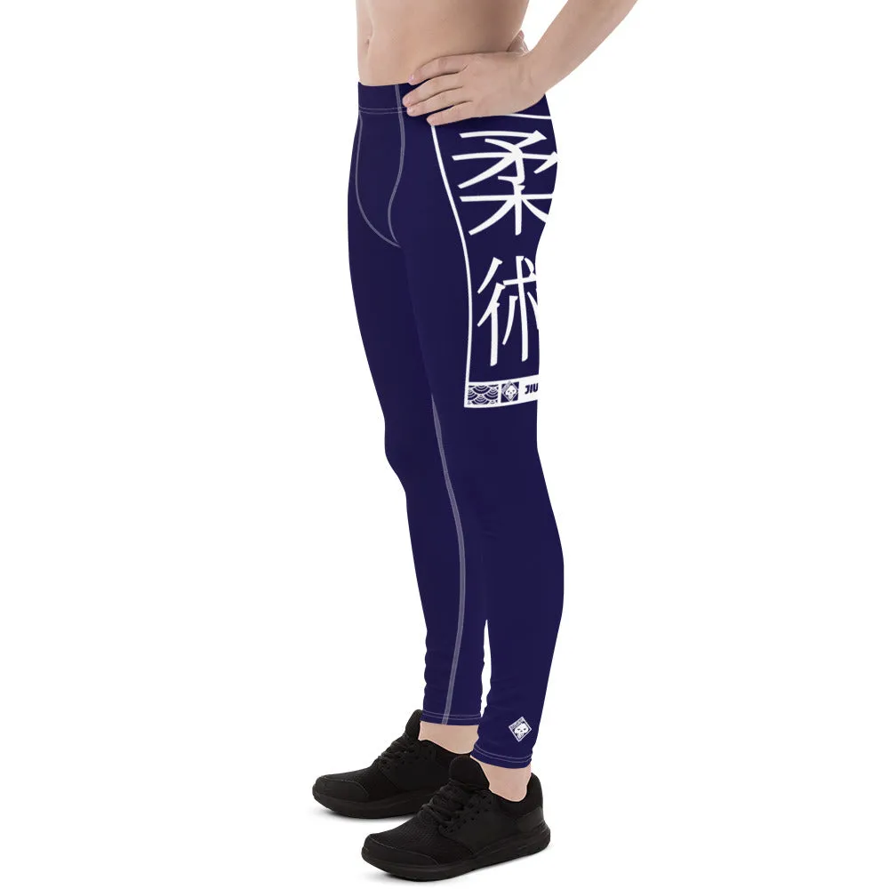 Men's Athletic Workout Leggings For Jiu Jitsu 002 - Midnight Blue