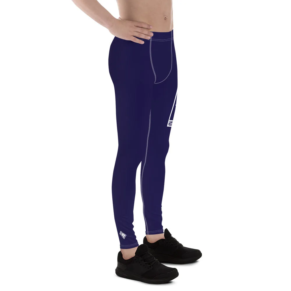 Men's Athletic Workout Leggings For Jiu Jitsu 002 - Midnight Blue