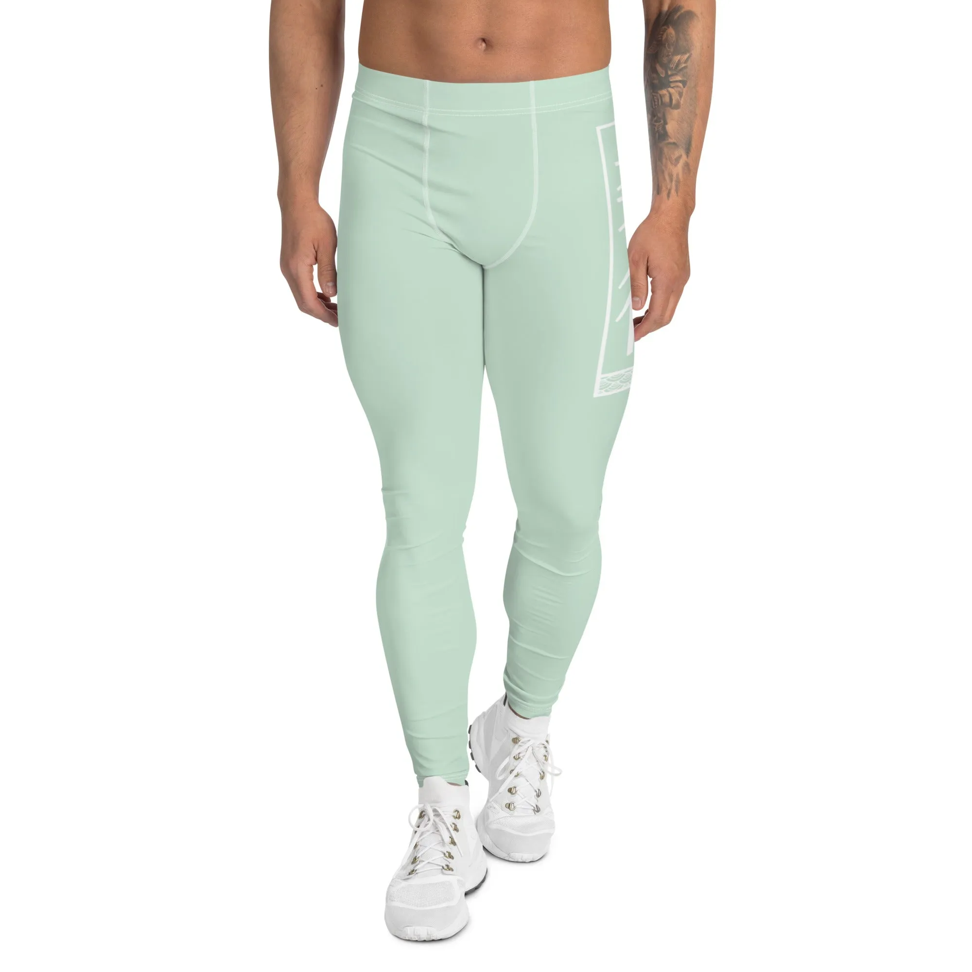 Men's Athletic Workout Leggings For Jiu Jitsu 011 - Surf Crest