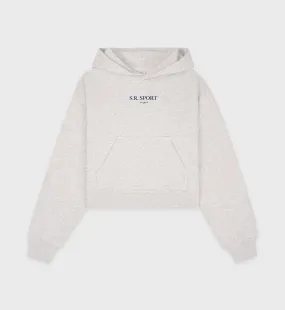 SR Sport Cropped Hoodie - Heather Gray/Navy