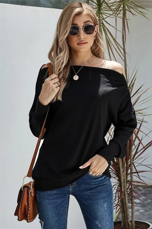 Zipped One Shoulder Top | Bella Chic